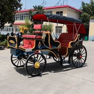 New Cars Black with Red Seats Sightseeing Electric Horse Carriage for Sale Tourism Carriage Customizable Special Transportation - Product Image 1