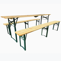 Ensemble table et banc pliants en bois pour la vente en gros, table de camping extérieure naturelle de 180 cm pour patio et jardin