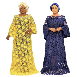 <span class=keywords><strong>Robe</strong></span> longue traditionnelle africaine pour femmes, à manches longues, en dentelle, pour mariage et fête, tenue Abaya musulmane, robes africaines - Product Image 6