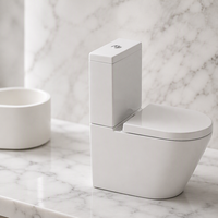 WC moderne en céramique deux pièces avec siphon en P, chasse d'eau double, abattant à fermeture douce, pour appartement