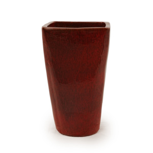 Ensemble de pots à fleurs en céramique émaillée rouge écologique de style américain, durables, avec trou de drainage pour la maison, le jardin intérieur/extérieur, la terrasse - Product Image 6