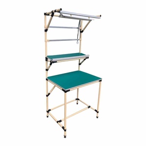 Banc de travail antistatique en acier avec étagère composite, table de travail sans poussière, neuf - Product Image 5