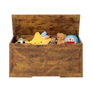 <span class=keywords><strong>Coffre</strong></span> de rangement en bois <span class=keywords><strong>coffre</strong></span> banc de rangement avec couvercle grand organisateur de boîte à jouets avec 2 charnières de sécurité <span class=keywords><strong>coffre</strong></span> à jouets robuste brun rustique - Product Image 6