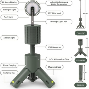 Luces de Camping para Exteriores de Alta Calidad <span class=keywords><strong>CZ</strong></span>, Linternas Ajustables Portátiles, Interfaz de Carga USB, Resistentes al Agua y Duraderas - Product Image 6