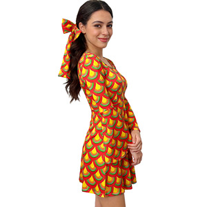 Pop Art Flare Sleeve Knee-Length <strong>Plus</strong> <strong>Size</strong> A-Line Spring Casual Dress-<strong>70s</strong> Hippie Vintage Halloween Party <strong>Outfit</strong> - Product Image 3