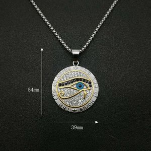 Yunnique – collier avec pendentif œil d'Horus, en acier inoxydable, plaqué or, strass, bijoux cadeau unisexe - Product Image 5