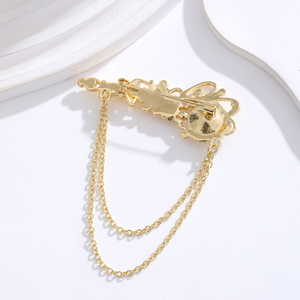 New Fashion Curved Needle Chain Damen legierung Brosche Feste Hosen Taille Nadel Hochzeit Frauen Hals Nadel Manschette Schmuck - Product Image 4