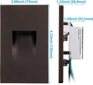 <span class=keywords><strong>Lampe</strong></span> <span class=keywords><strong>LED</strong></span> encastrée d'angle pour extérieur/intérieur, en aluminium moulé sous pression, 3 CCT, basse tension, 3W, IP65, pour escalier - Product Image 6