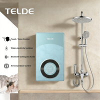 Chauffe-eau électrique instantané sans réservoir portable 12500W à LED pour usage domestique et hôtelier, plusieurs couleurs, pour camping-car, version allemande