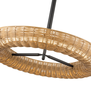 Elegante Lámpara Colgante Moderna de Hierro y Ratán para Sala de Estar o <span class=keywords><strong>Cocina</strong></span>, Lámpara Tejida con Fuente de <span class=keywords><strong>Luz</strong></span> <span class=keywords><strong>Fluorescente</strong></span> Blanca Cálida - Product Image 5
