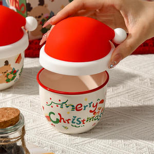 Caneca de Cerâmica Criativa e Fofa com Tema de Chapéu de Natal, Requintada e de Alta Estética, para Chá da Tarde e Café, Presente de Aniversário - Product Image 5