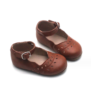 Zapatos Mary Jane Retro Clásicos para Niñas, de Cuero Encerado Calado, para Primavera y Otoño, Zapatos de Princesa para Niñas Pequeñas - Product Image 4