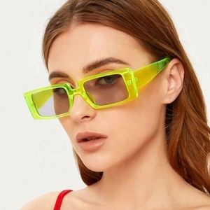 Lunettes de soleil rectangulaires vintage personnalisées avec logo, vente en gros à bas prix, protection UV400, petites lunettes carrées pour femmes 2021 - Product Image 3