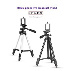 Trépied de sol anti-vibration en alliage d'aluminium à quatre sections noir 3110/3120 pour téléphone <span class=keywords><strong>et</strong></span> <span class=keywords><strong>appareil</strong></span> <span class=keywords><strong>photo</strong></span>, diffusion en direct - Product Image 3
