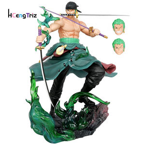 หุ่นดาบซามูไรมี3หัวเปลี่ยนได้ขนาด31.5ซม. สำหรับอะนิเมะ GK Roronoa Zoro - Product Image 1