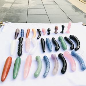Groothandel Natuurlijke Hoge Kwaliteit Roze Kwarts Gebogen Kristal Massage Wand Kwarts <span class=keywords><strong>Dildo</strong></span> voor Sexy Vrouw - Product Image 3