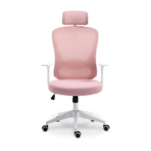OEM 인체 공학적 의자 머리 받침대가있는 사무실 현대 분홍색 사무실 의자