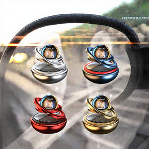 Diffuseur d'arômes solaire de luxe à double anneau pour voiture, diffuseur rotatif suspendu, ornement parfumé pour l'intérieur de voiture - Product Image 6