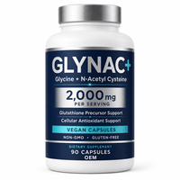 GlyNAC Vegane Kapseln für Nahrungsergänzungsmittelmarken mit Glycin NAC Wellness-Formel Private Label OEM Großhandelslieferung Sofort Verfügbar