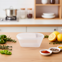 Boîte en plastique transparente carrée en PP pour l'emballage de sauces, boîte à glace avec couvercle à sécurité inviolable