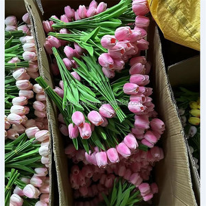 L-450 <strong>Reasonable</strong> Price PU Tulip <strong>Flowers</strong> Real Touch Latex Wedding <strong>Flower</strong> Mini Tulip <strong>Flowers</strong> Artificial for Decoration - Product Image 1