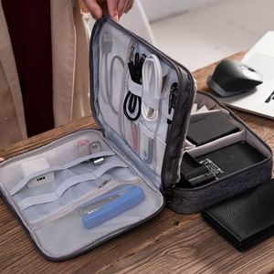Organisateur d'électronique personnalisé, sac de voyage étanche pour câbles, rangement double couche pour téléphone, chargeur, batterie externe - Product Image 2