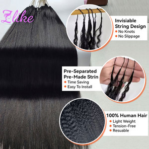 Extensioni di Capelli Umani 100% Veri Grezzi, Senza Nodi, Pre-Separati, Onda Profonda, per Intrecciare, Effetto Piuma, Linea Water Wave - Product Image 1