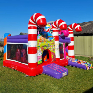 Castillo inflable comercial Springkussen Candyland con tobogán, combo de brincolín inflable para niños - Product Image 3