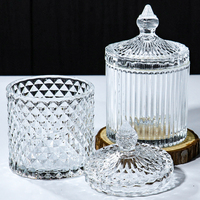 Boîte de rangement en verre transparente vide, classique, ronde et haute, avec couvercle, idéale pour la maison, les cadeaux ou les affaires – Pot à bonbons en verre très prisé