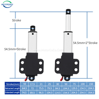 Actionneur linéaire électrique miniature personnalisé, course de 10 à 200 mm, moteur CC 6V/12V/24V avec type de stylo tubulaire pour utilisation avec ventilateur