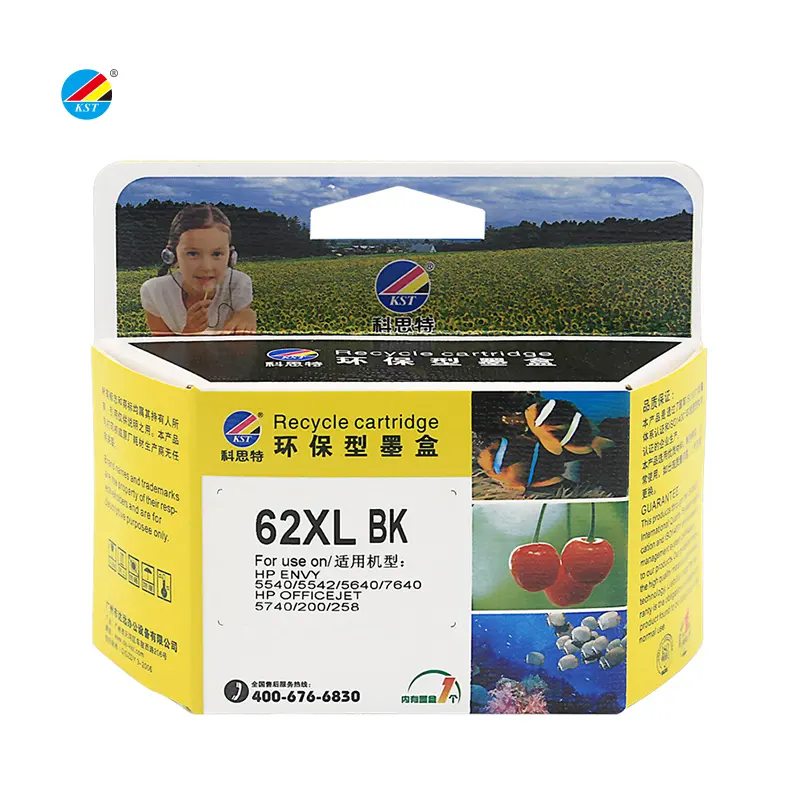 Kst Premium 62XL 62 Xl Inkt Cartridge Compatibel Voor Hp Inkt Jet Printer Envy 5540/5640/7640 Officejet 200/5740/8040