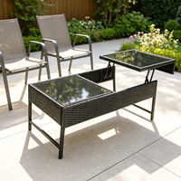 Table de patio rectangulaire en rotin PE, réglable en hauteur, pour l'extérieur, vente en gros d'usine