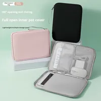 Étui portable en maille de lin pour tablette 11/13 pouces avec emplacement pour stylet, anti-rayures, léger, durable, résistant aux chocs, housse de protection pour les voyages