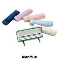 Boîte à bijoux de luxe en velours avec logo personnalisé, portable, pour colliers et bracelets longs, emballage cadeau de voyage, vente en gros, étui à bijoux