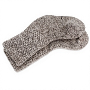 Chaussettes pour bébé en laine 100% mongole, tricotées épaisses, respirantes, hiver, décontractées, gris uni, chaudes, pour nourrissons et tout-petits, coupe ample - Product Image 1