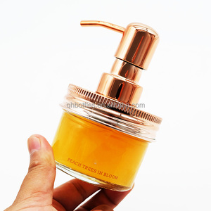 Frascos de Vidro Transparentes de Boca Larga 480ml para Armazenamento com Logo e Bomba para Sabão Líquido - Product Image 5