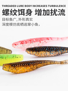 เหยื่อปลอม Palmer PVC แบบหางงอ วัสดุพลาสติกนิ่ม สำหรับตกปลาผิวน้ำ ขนาด <span class=keywords><strong>3</strong></span>.5 ซม. 5 ซม. 7 ซม. ใช้ได้ทั้งน้ำเค็มและน้ำจืด  แอคชั่นเหมือนจริง - Product Image 2