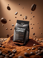 Sachet alimentaire anti-odeur pour café et boissons, à fond plat, scellé sur huit côtés, avec fermeture éclair, pour jus, boissons et bonbons