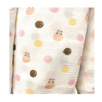 Penjualan Panas Kain Tenun Empat Lapis 100% Katun Muslin Kerut Batik Organik untuk Selimut Bayi Perempuan.