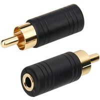 Adaptateur RCA Tigerwill AV027 (lot de 2) mâle vers femelle 3,5 mm, connecteur audio jack mono 1/8 pouce, plaqué or