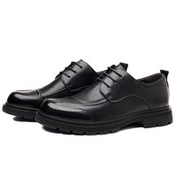 Chaussures Derby en cuir pleine fleur pour hommes, à lacets, style business, mode printemps, cuir véritable haut de gamme