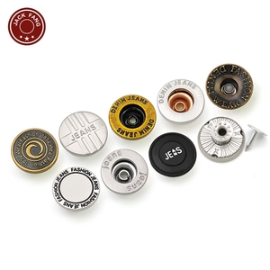 Boutons et rivets vintage en laiton de l'usine KUNSHUO, boutons en acier inoxydable et fer, boutons métalliques personnalisés avec logo pour vestes et jeans. - Product Image 4