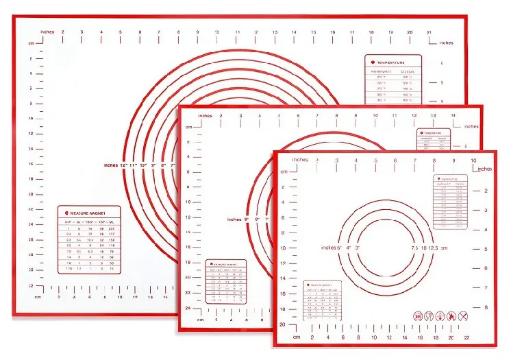 Topverkoper Antislip Kookgereedschap Siliconen Bakdeegmat Met Maat Voor Het Walsen Van Deeg