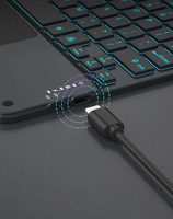 Keyboard Nirkabel RGB yang Dapat Disesuaikan untuk Tablet PC 10 Inci, Keyboard Mini Nirkabel Isi Ulang dengan Lampu Latar