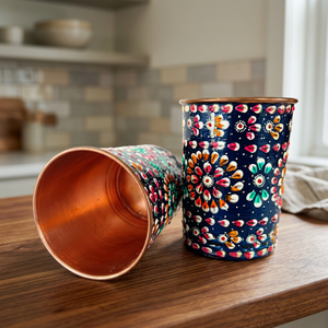 Vaso de Viaje Reutilizable de Metal y Vidrio con Diseño Bohemio y Patrón Floral para Adultos, Ideal para Regalo - Product Image 4