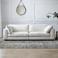 Ensemble de canapés inclinables deux places en tissu chenille imperméable, garni d'éponge, pour villa, appartement et hôtel, meubles de salon