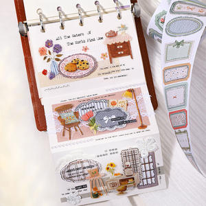 1 rollo de cinta adhesiva, cinta adhesiva, estilo retro básico, para <span class=keywords><strong>contabilidad</strong></span> hecha a mano, material para collage, cinta adhesiva - Product Image 4