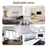 Lampe à sel de l'Himalaya ultrasonique Humidificateur à flamme Pierre de sel en cristal Nébuliseur 7 couleurs Flamme 3D