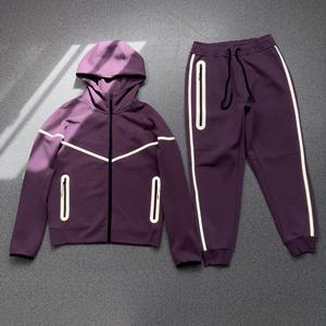 Completo tuta riflettente per uomo-Tech felpa con cappuccio e jogging | Abbigliamento sportivo da corsa notturna - Product Image 2