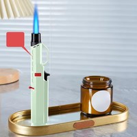 Briquet à gaz portable gonflable, nouveau design, en plastique, au butane, coupe-vent, pour le camping et la cuisine
